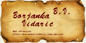Borjanka Vidarić vizit kartica